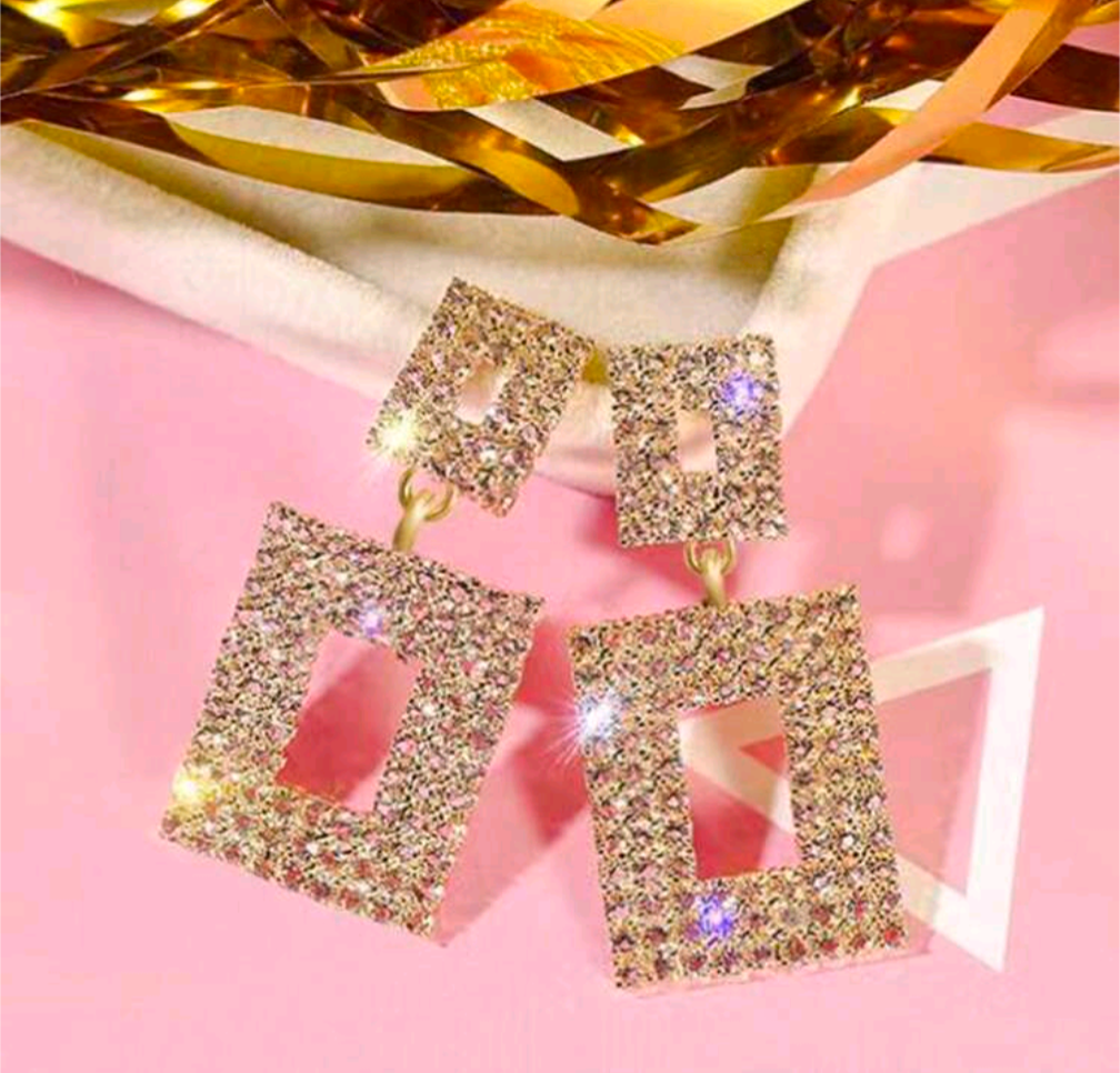 Sparkling rectangular Earrings