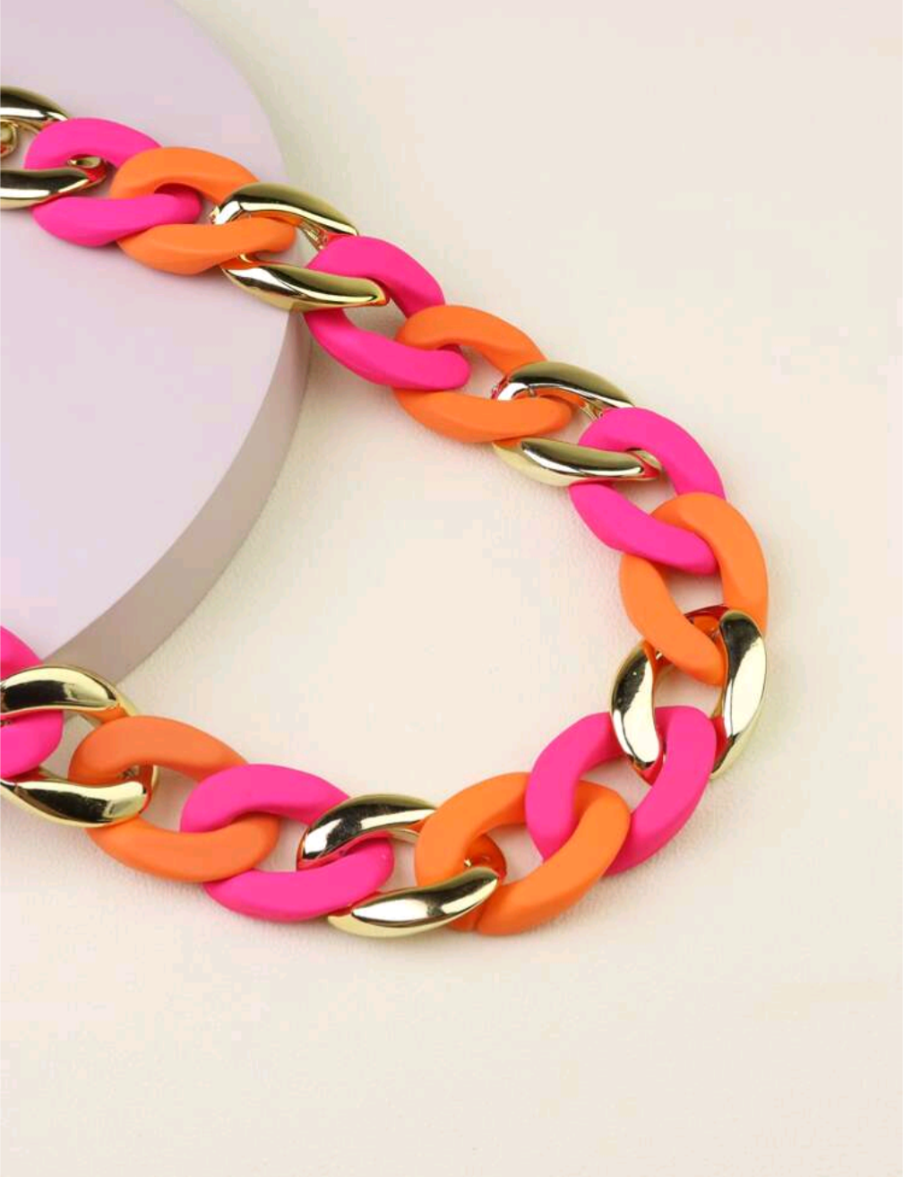 Pink/Orange Chunky Chain