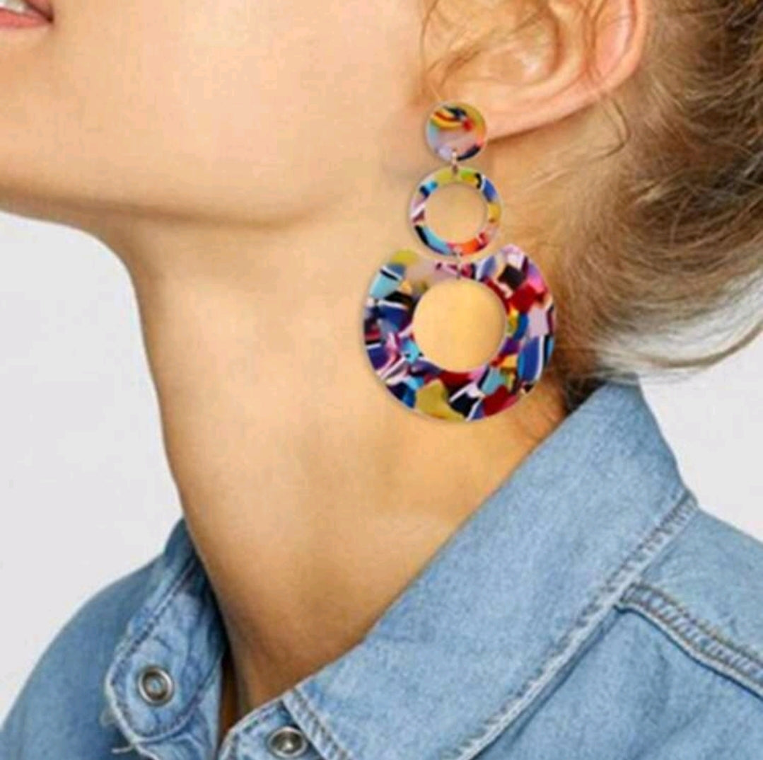 Layer Round Earrings (non-piercing)