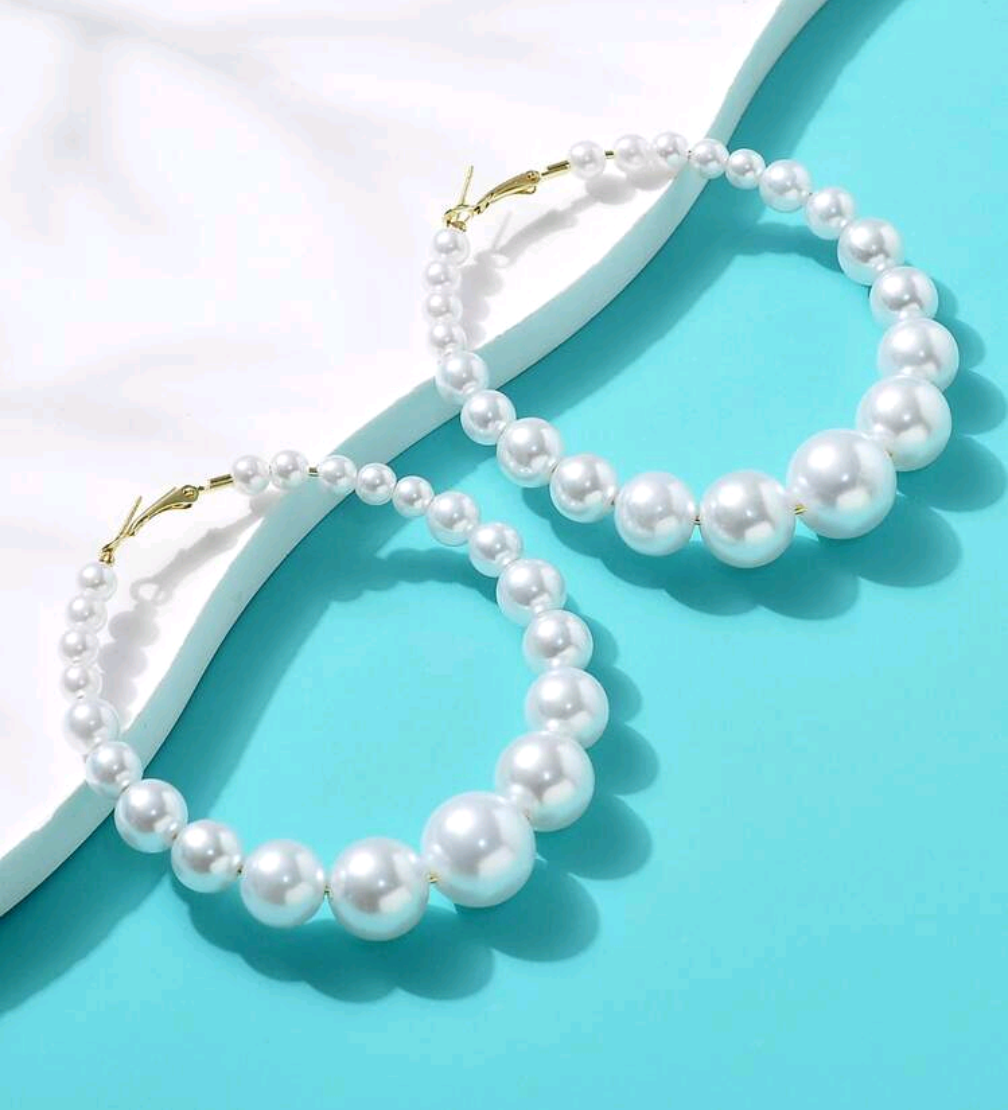 Pearl Earring Hoops