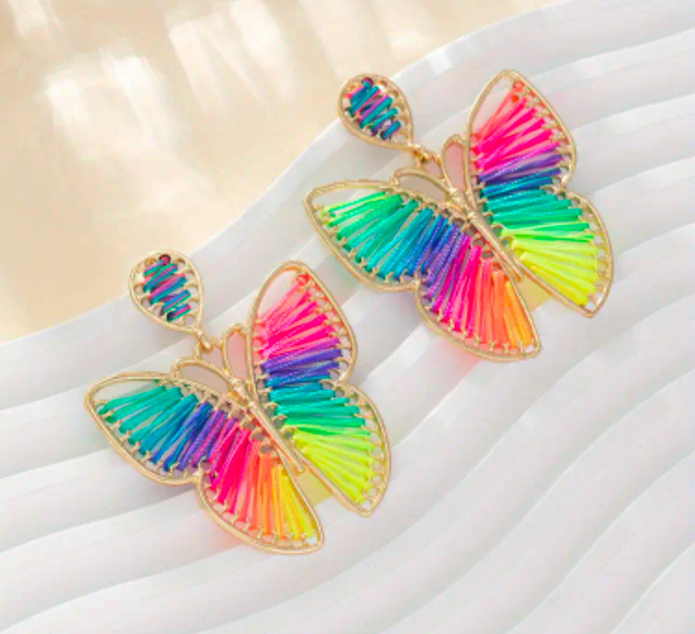 Bohemian Woven Butterfly Shaped Earrings