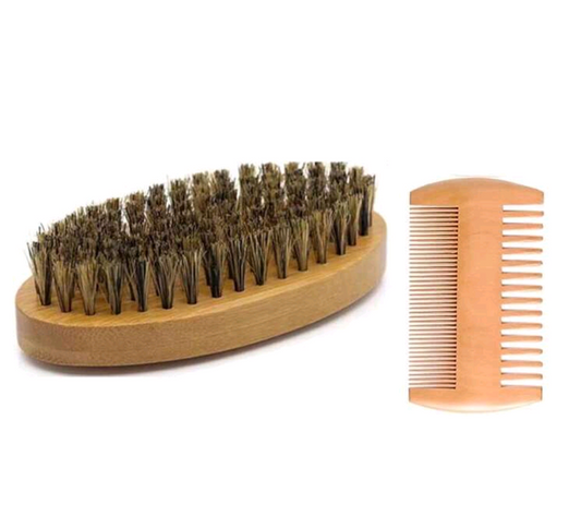 Wooden Beard Brush+Comb