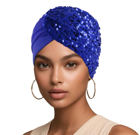 Sequin Turban Bonnet