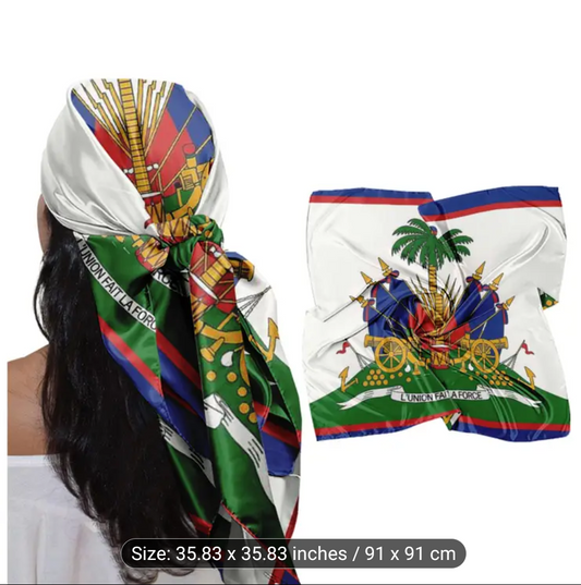 Soft Scarf Haitian Flag Pattern