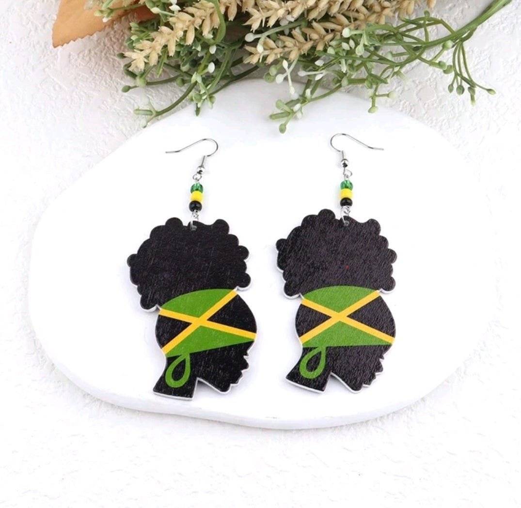 Jamaican Wooden Earrings