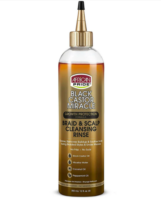 AFRICAN PRIDE BLACK CASTOR MIRACLE BRAID & SCALP CLEANSING RINSE