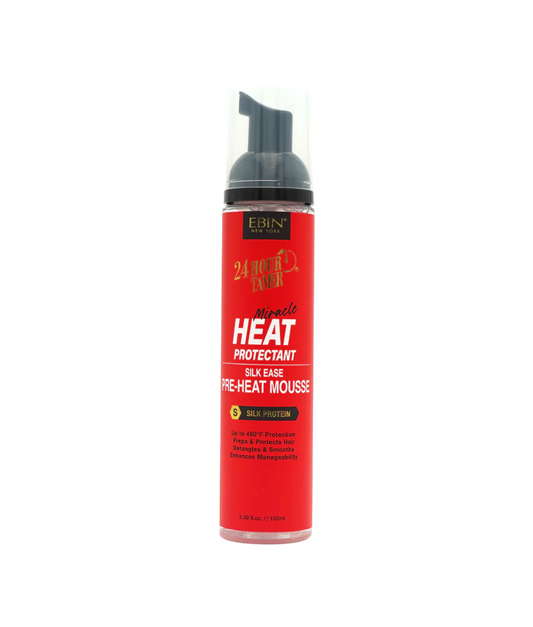 EBIN 24 Hour Tamer Miracle Heat Protectant Pre-Heat Mousse 3.38 oz