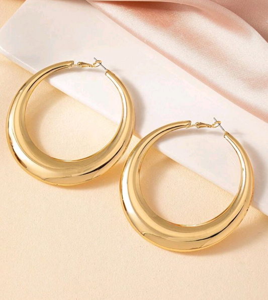White Tone Hoop Earrings