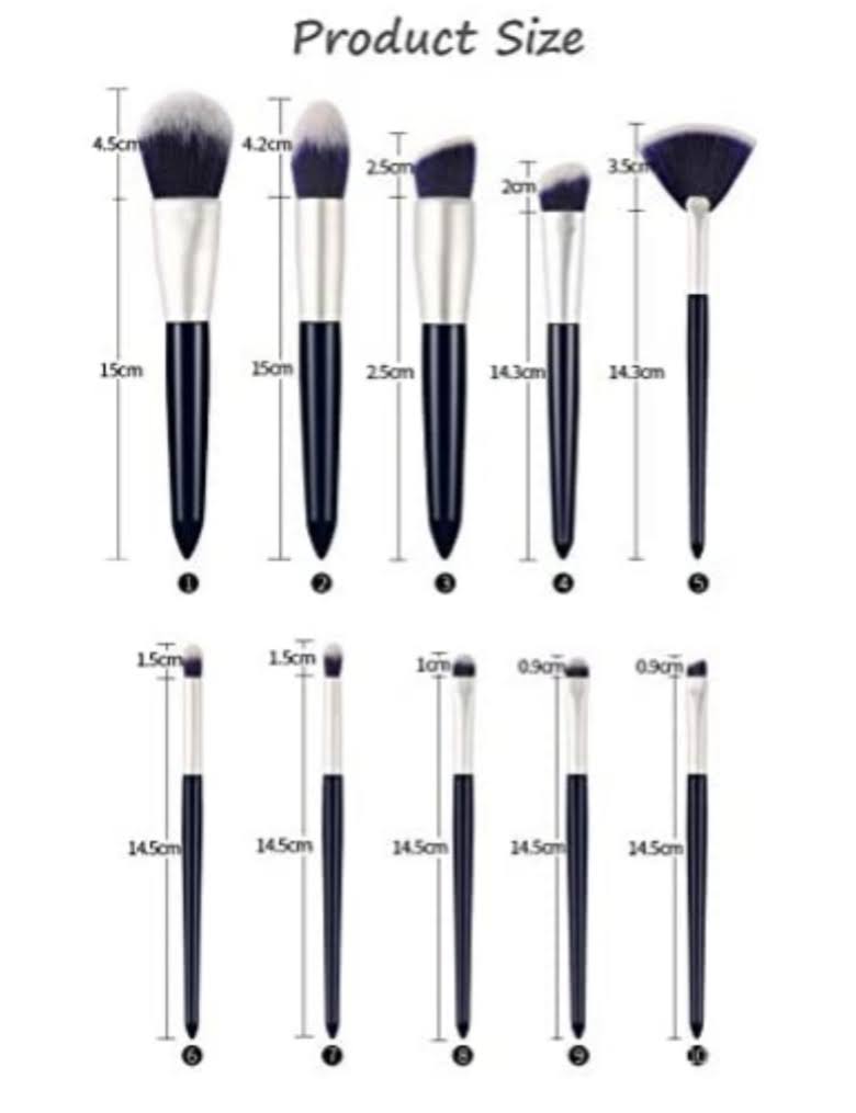 Lot de 10 pinceaux de maquillage synthétiques Kabuki/Kabuki Synthetic Makeup Brushes 10 Pack