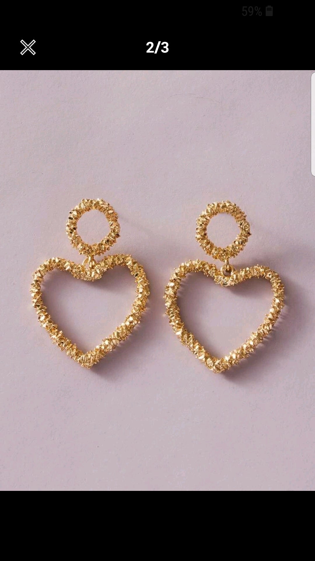 Gold heart earrings