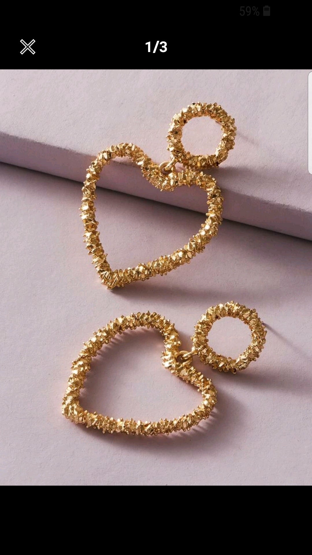 Gold heart earrings